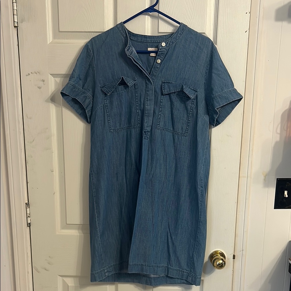 J. Crew Blue Denim Shirt Dress